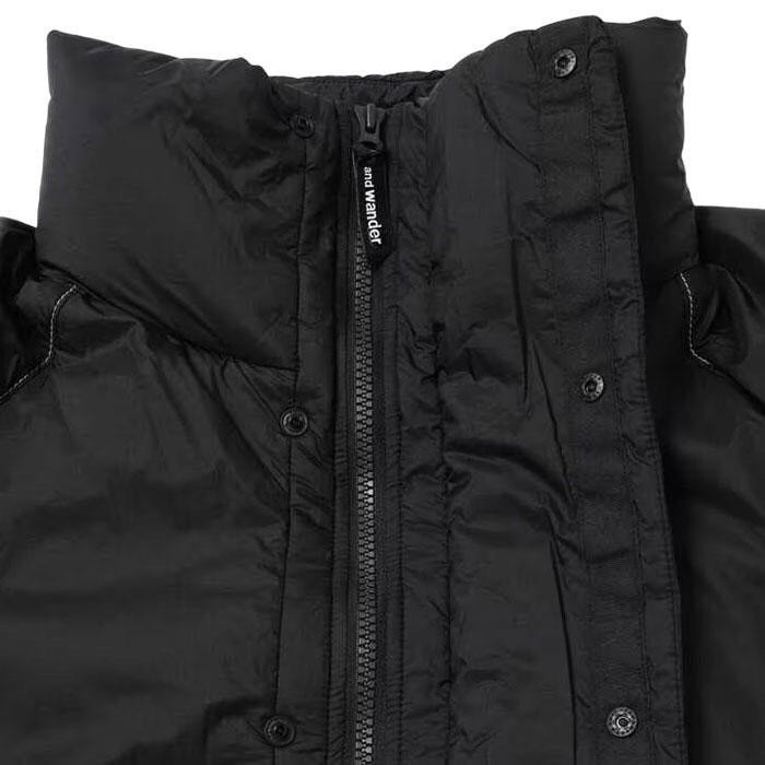 and wander アンドワンダー PRIMALOFT rip coat black andwander