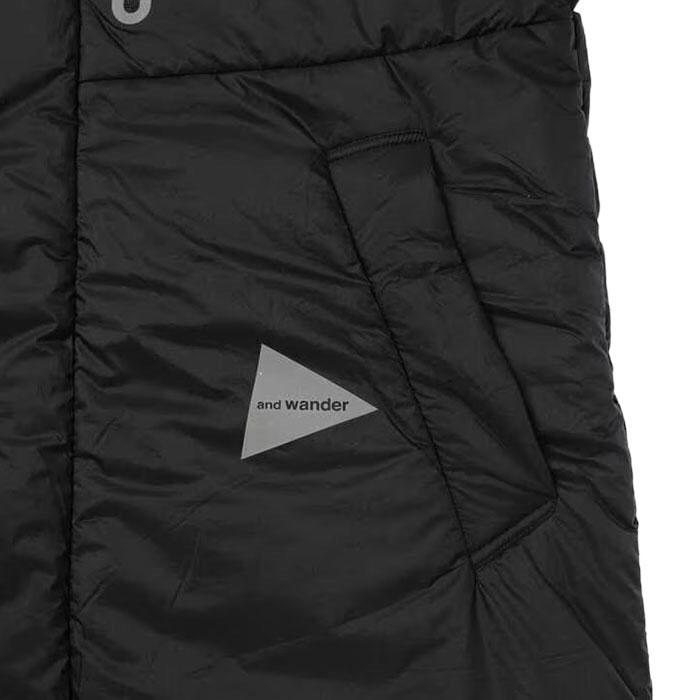 and wander アンドワンダー PRIMALOFT rip coat black andwander and wander アンドワンダー PRIMALOFT rip coat black andwander