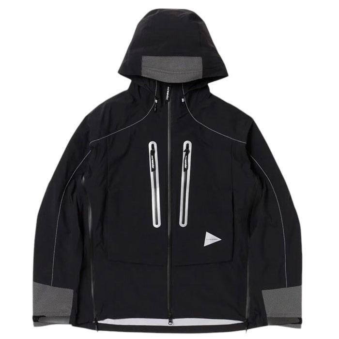and wander アンドワンダー PERTEX SHIELD rain jacket black and wander アンドワンダー PERTEX SHIELD rain jacket black