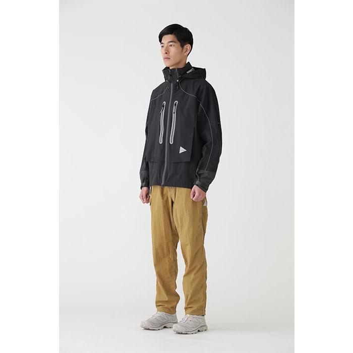 and wander アンドワンダー PERTEX SHIELD rain jacket black and wander アンドワンダー PERTEX SHIELD rain jacket black