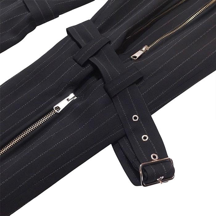 コンダクター el conductorH WOOL FRONT ZIP BONDAGE TROUSERS black