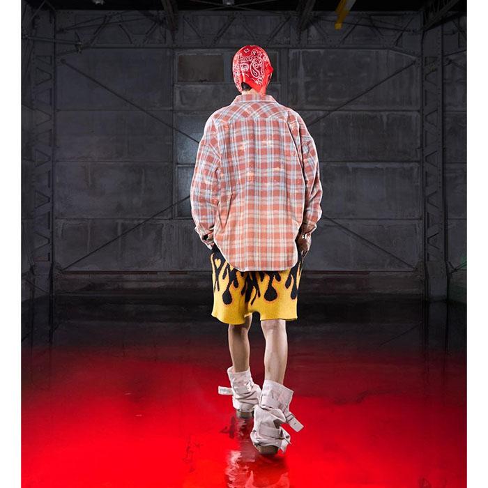 SALE セール】コンダクター el conductorH COTTON KNIT FLAME PATTERN