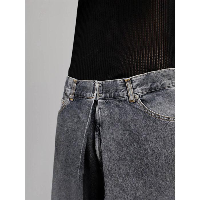 ジョンローレンスサリバン JOHN LAWRENCE SULLIVAN Washed denim super wide pants black JLS-02-23-Sの画像