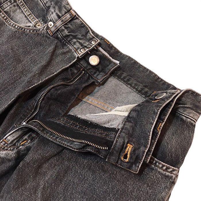 ジョンローレンスサリバン JOHN LAWRENCE SULLIVAN Washed denim super wide pants black JLS-02-23-Sの画像