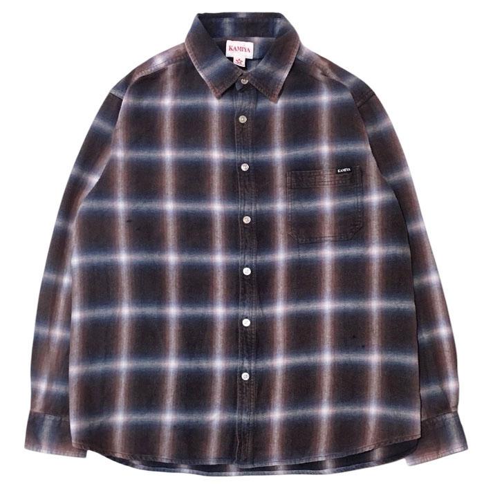 KAMIYA カミヤ Bleached Check Shirt blue KAMIYA-G14SH058 : INCENSE 