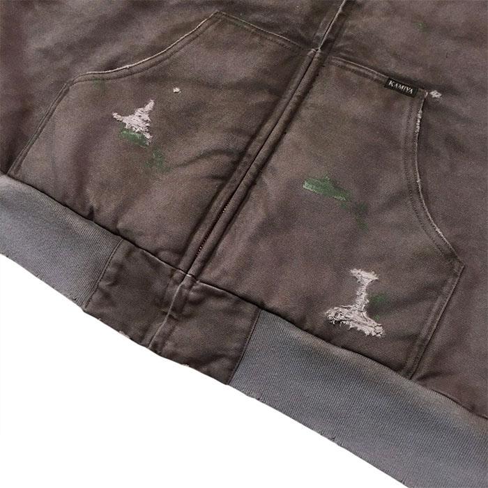 カミヤ KAMIYA BORO Boa Duck Zip Parka gray KAMIYA-G15BL101の画像