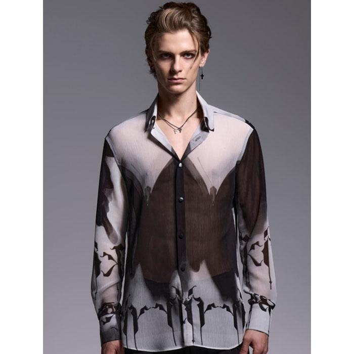 キリュウキリュウ kiryuyrik Decorative YOURYU Shirt black gray kiryuyrik-KV-HB16-902