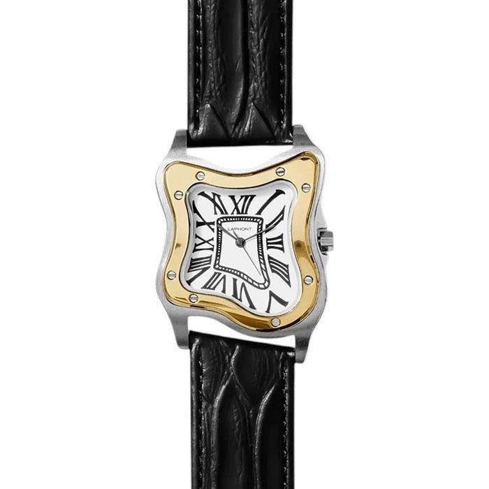 【国内正規品】ラフォン LAPHONT Laurent Large Two Tone Case Leather Band White Dial black LAPHONT-20110