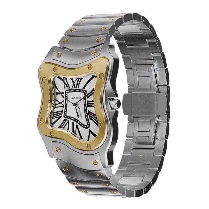 【国内正規品】ラフォン LAPHONT Laurent Large Two Tone Case Steel Band White Dial silver LAPHONT-30040の画像