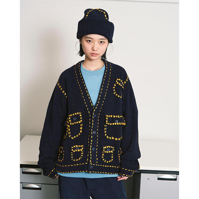 PHINGERIN フィンガリン PG1 POCKET CARDIGAN navy PHINGERIN-PD-252