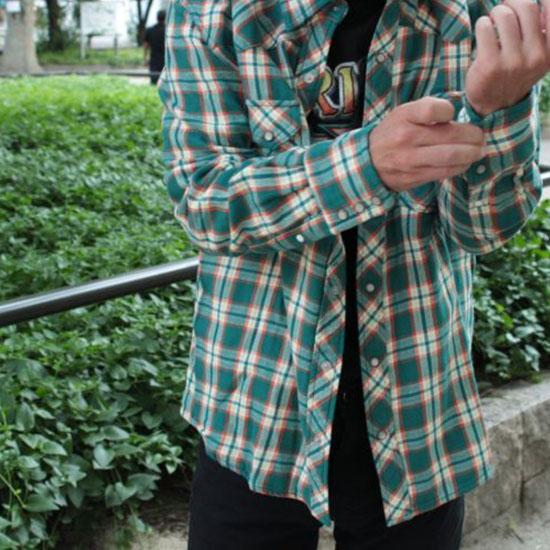 【SALE セール】TMT ORIGINAL DOUBLE GAUZE CHECK WESTERN SHIRTS ROCK CANDY tmt-TSH-F16SP04｜incense-web-shop｜09