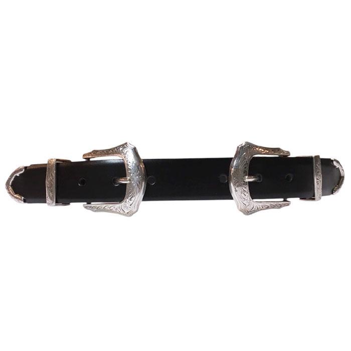 TOGA TOO UNISEX トーガ TOGA Double buckle wide belt black TOGA