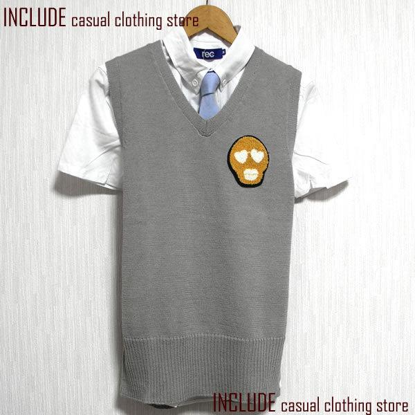 RECウール混サガラワッペンサマーニットベストメンズ M 送料込 クリックポスト |  | 01