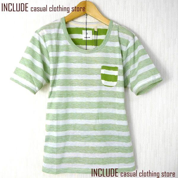 SALE 送料無料 ちびポケ付 ボーダー 裏プリント 半袖 Tシャツ カットソー メンズ リゾート 夏 |  | 01