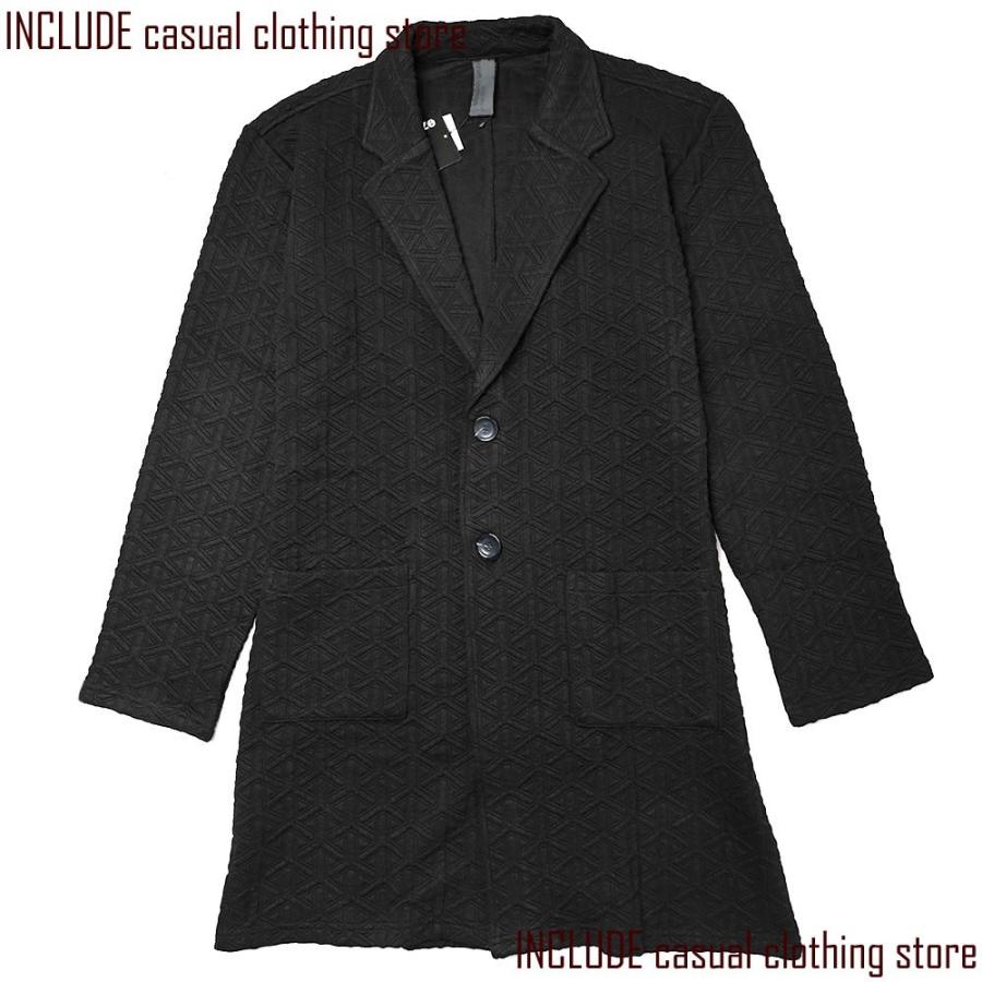キルト素材 チェスターコート ロング ロングコート ガウンコート 凹凸 メンズ M 黒 送料込 |  | 01