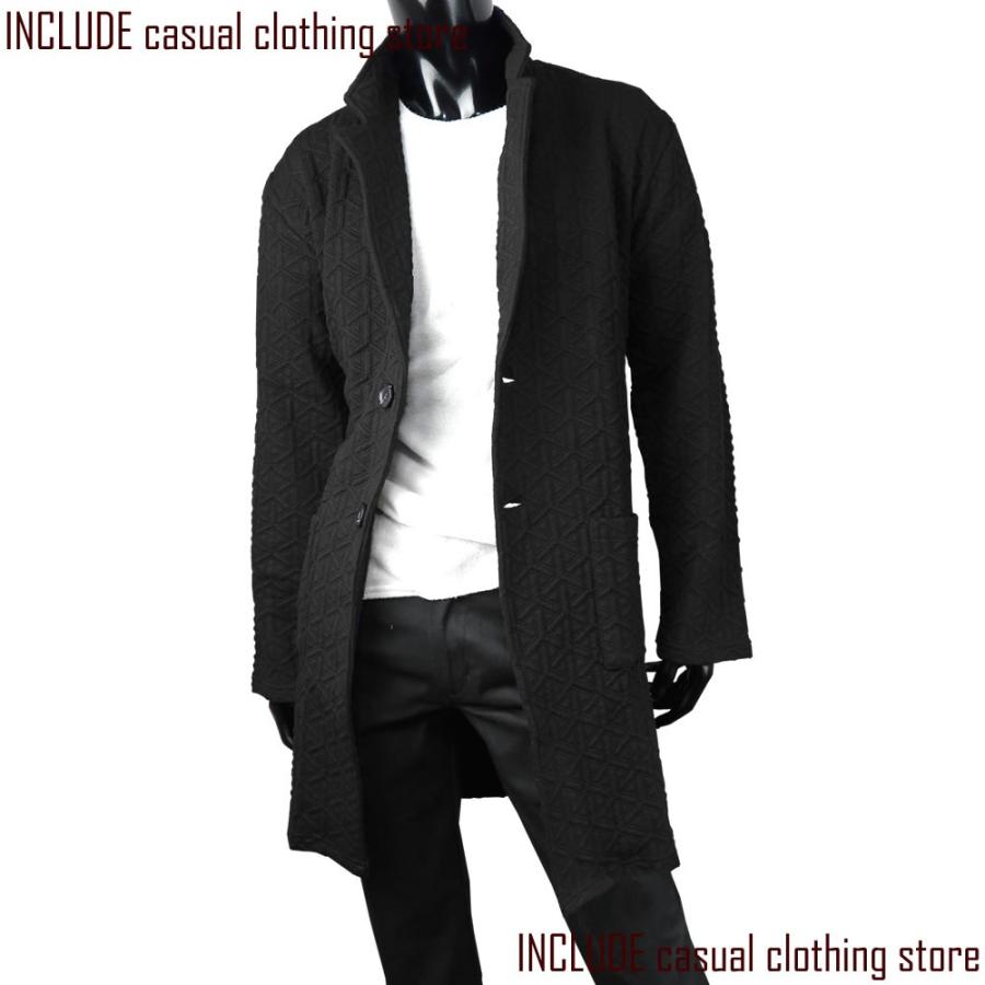 キルト素材 チェスターコート ロング ロングコート ガウンコート 凹凸 メンズ | Spring Court | 01
