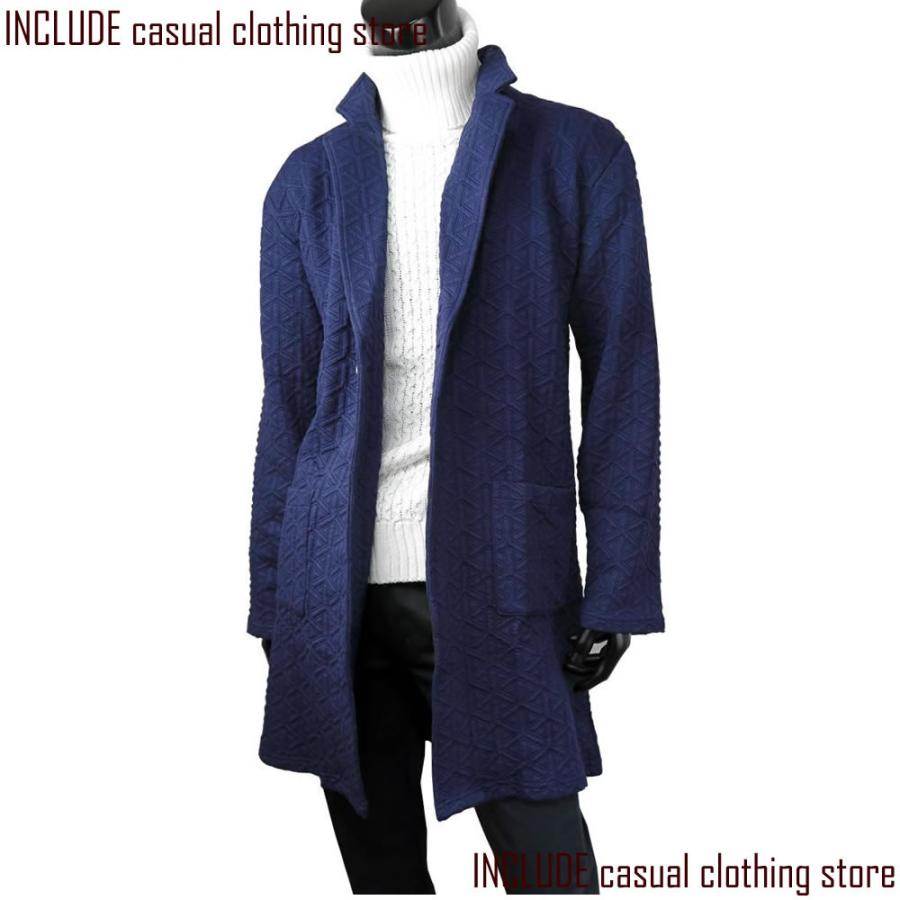 キルト素材 チェスターコート ロング ロングコート ガウンコート 凹凸 メンズ | Spring Court | 02