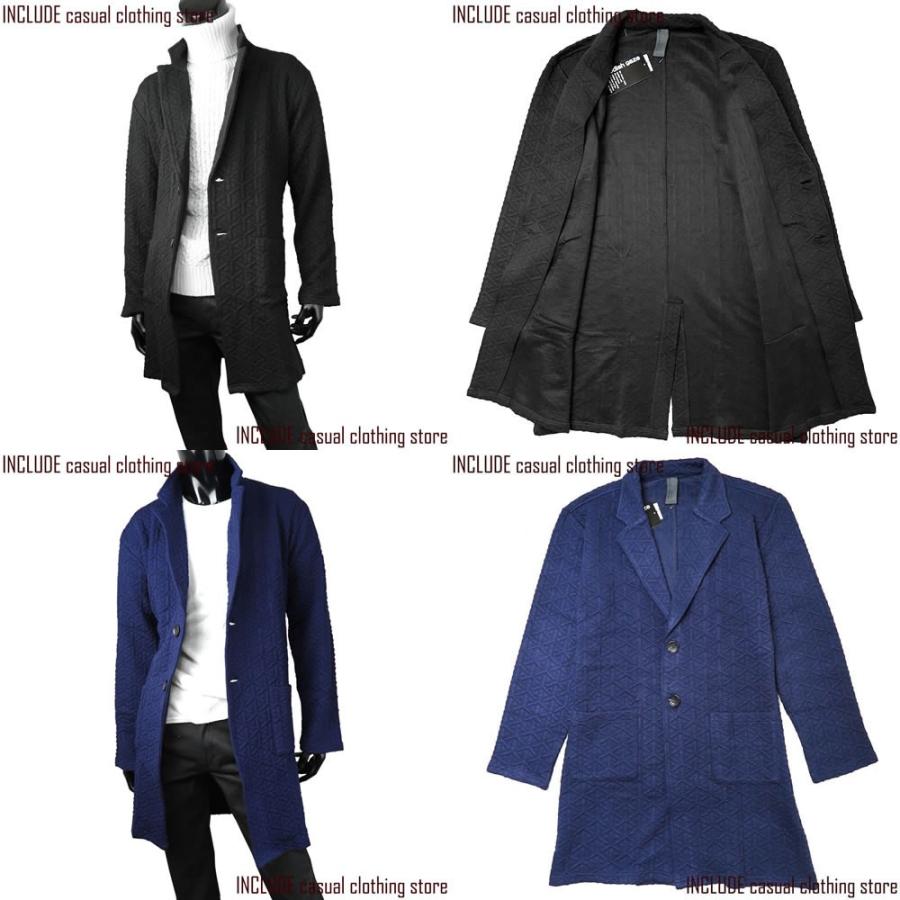 キルト素材 チェスターコート ロング ロングコート ガウンコート 凹凸 メンズ | Spring Court | 03