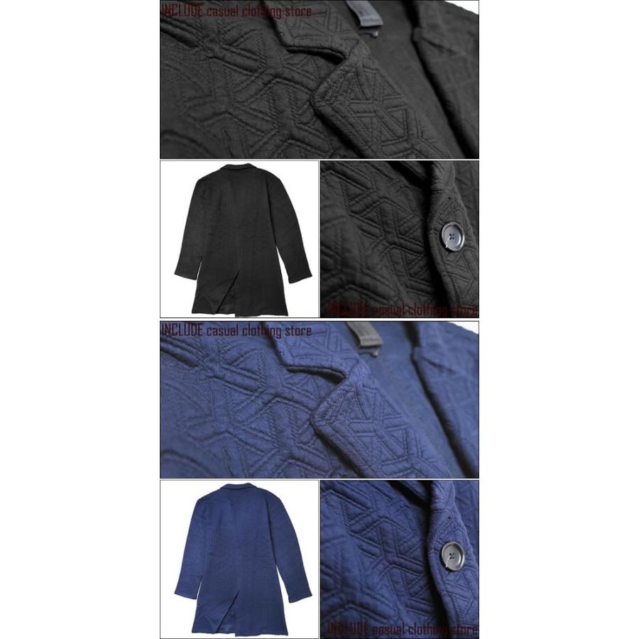 キルト素材 チェスターコート ロング ロングコート ガウンコート 凹凸 メンズ | Spring Court | 04