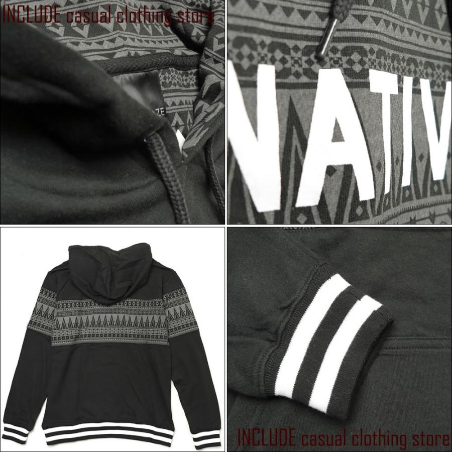 ガーゼ裏毛 プルパーカー ネイティブ柄 トレーナー スウェット 長袖パーカー 長袖 パーカー 黒 M 送料込 |  | 02