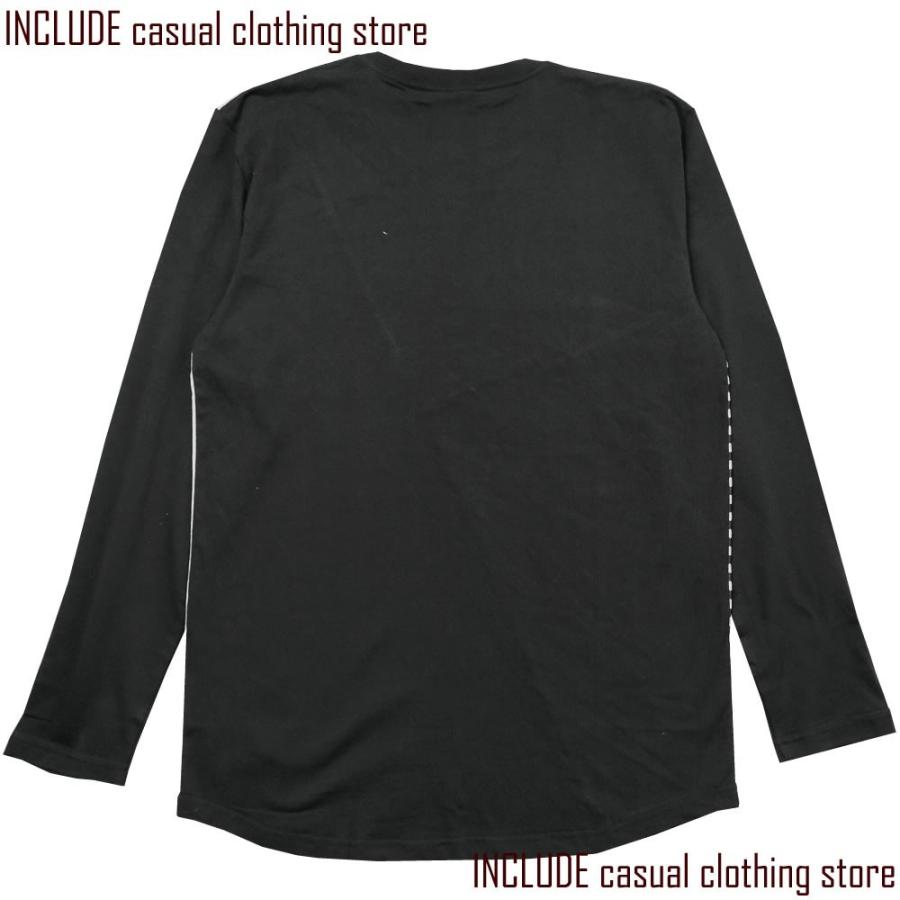 長袖Tシャツ クルーネック ロンＴ 切替 ４パネル ボーダー ジオメ モード黒 M 送料込クリックポスト |  | 02