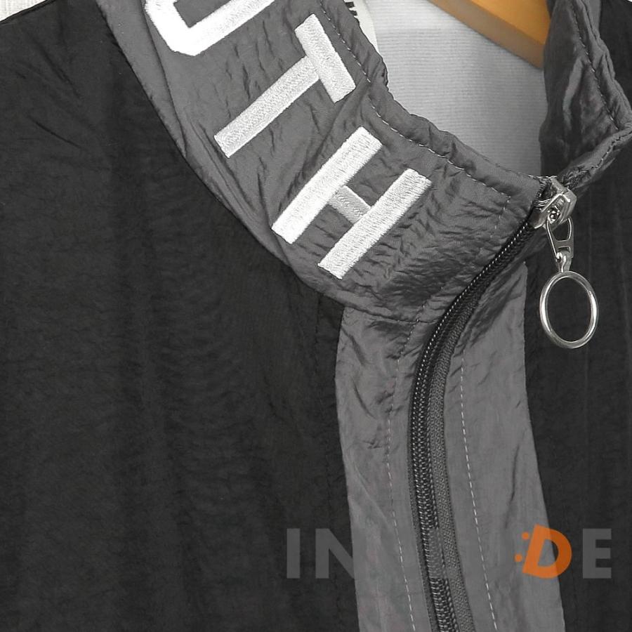 ナイロン スタンドカラー ブルゾン スポーツテイスト 袖ロゴ ストリート シャカシャカ メンズ 黒 M 送料込 |  | 03