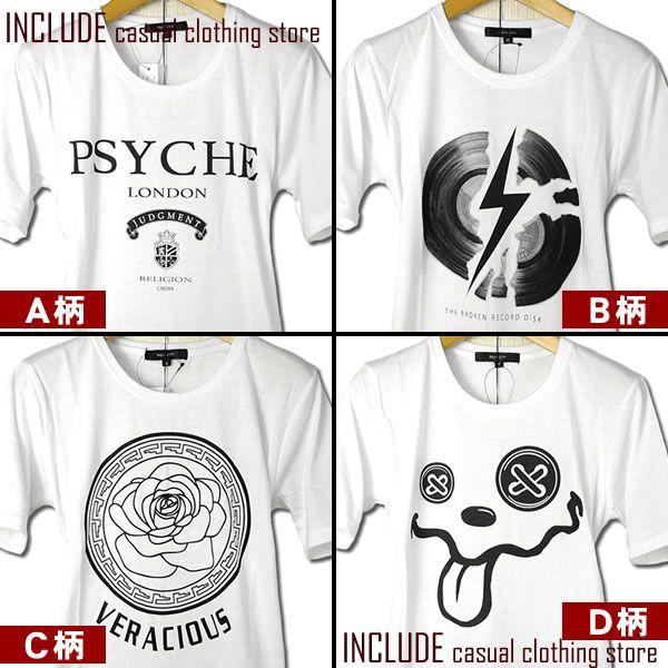 英字 ローズ フェイス ディスク プリント Uネック 半袖Tシャツ カットソー ストリート メンズ 白 ホワイト カジュアル |  | 01