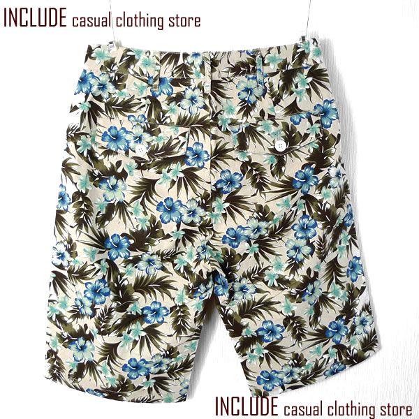 プリペラ 花柄 コットンリネン フラワー リゾート ショートパンツ メンズ　南国 アロハ |  | 02