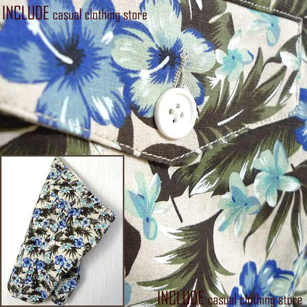 プリペラ 花柄 コットンリネン フラワー リゾート ショートパンツ メンズ　南国 アロハ |  | 03