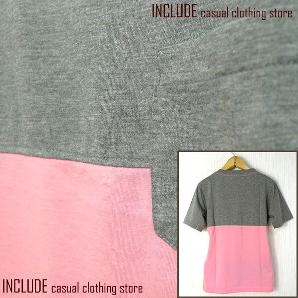 SALE 送料無料 バイカラー ポケット 半袖 Tシャツ クルーネック メンズ ツートン カットソー |  | 05