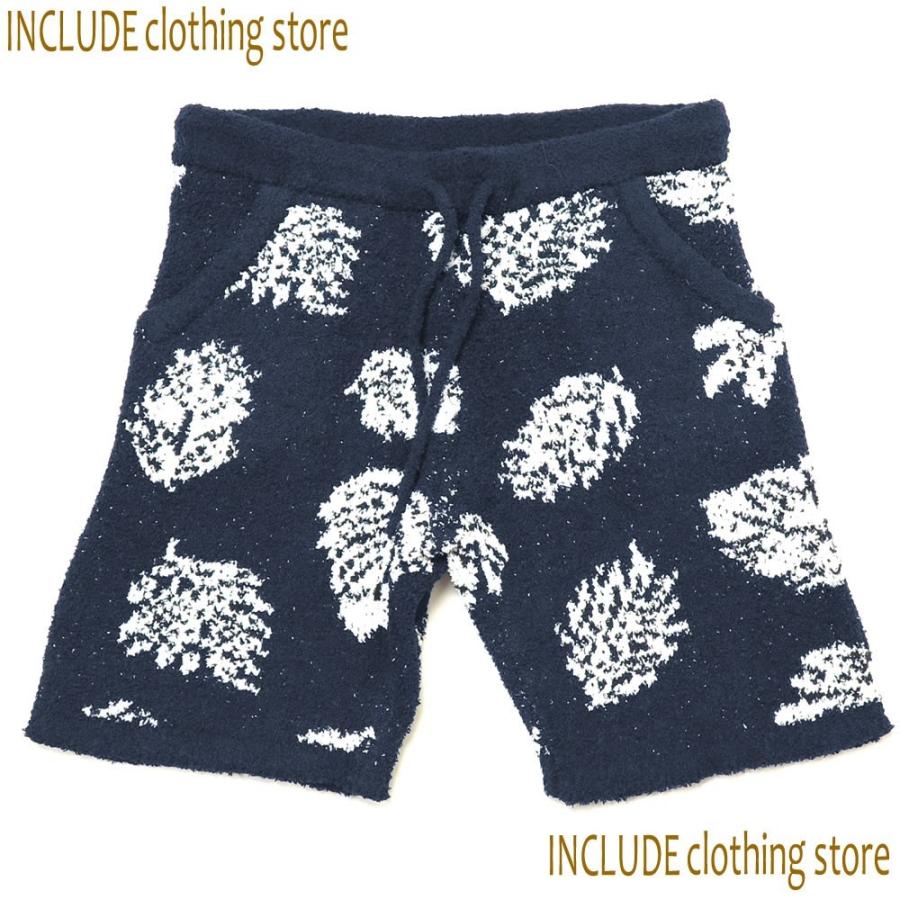 リーフ ボア ショートパンツ ストレッチ モールヤーン 短パン リゾート ルームウェア ビター メンズ M ネイビー 送料込 | 