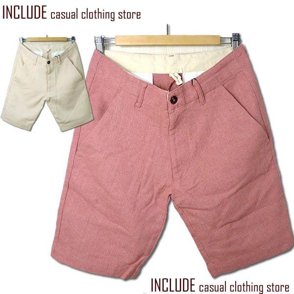 無地 プリペラ  リゾート ショートパンツ ハーフパンツ メンズ キナリ ピンク | 
