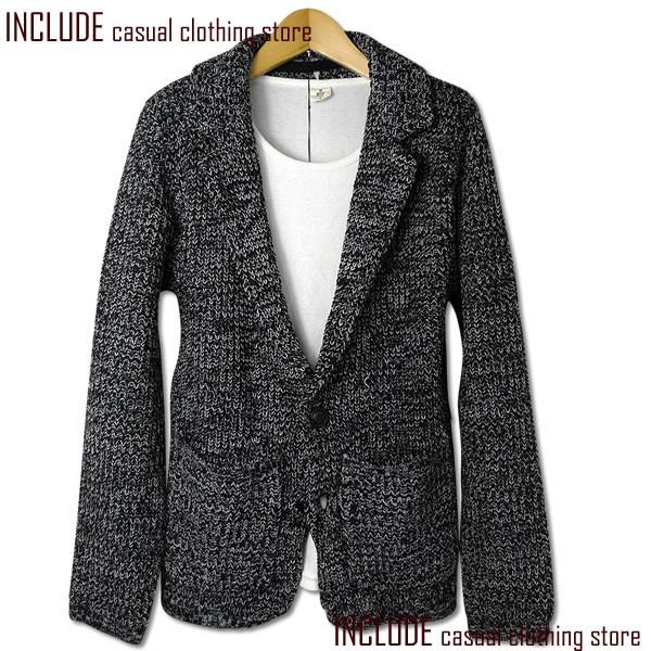 ニットジャケット テーラードジャケット カーディガン メンズ ニット ケーブル編み |  | 01