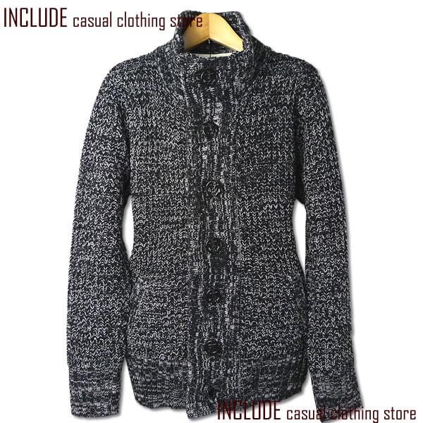 ニットカーディガン ニットジャケット スタンドカラー ざっくりニット メンズ |  | 03