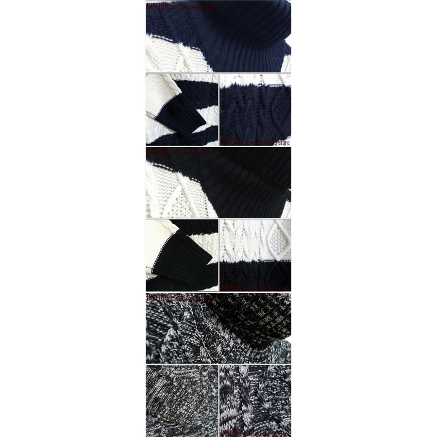 タートルネック ざっくりニット ニット セーター フィッシャーマン メンズ ボーダー |  | 05