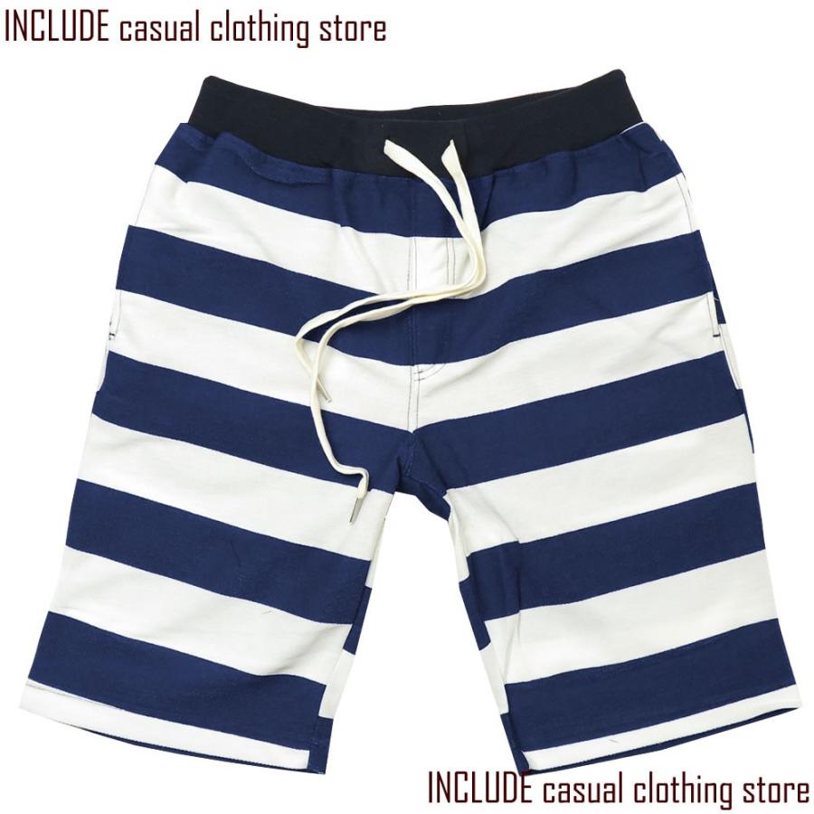 ボーダー ショートパンツ ハーフパンツ 短パン 太ボーダー メンズ ミニ 裏毛 南国 |  | 01