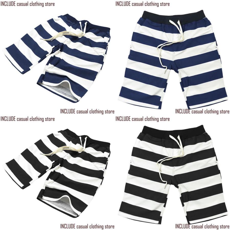 ボーダー ショートパンツ ハーフパンツ 短パン 太ボーダー メンズ ミニ 裏毛 南国 |  | 03