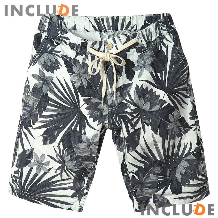 ボタニカル ショートパンツ ハーフパンツ メンズ 父の日 花柄 短パン プリペラ フラワー 南国 M L XL |  | 01