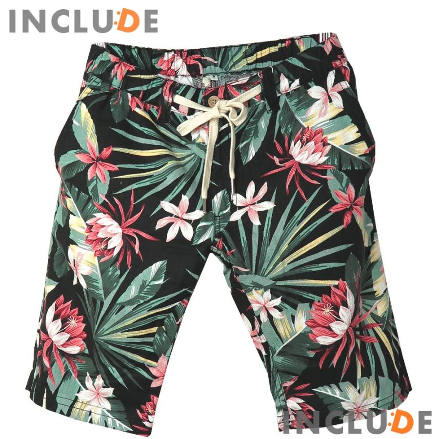 ボタニカル ショートパンツ ハーフパンツ メンズ 父の日 花柄 短パン プリペラ フラワー 南国 M L XL |  | 07
