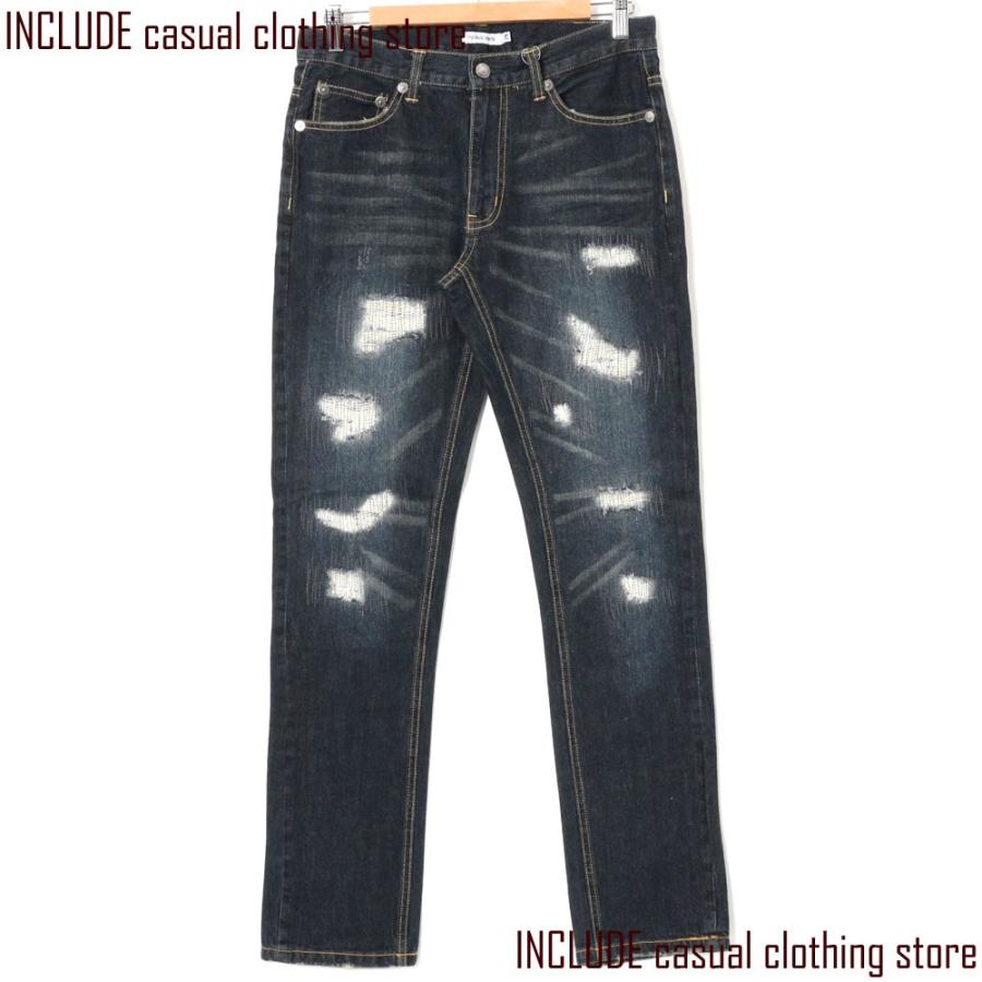 デニム メンズ ダメージデニム ジーンズ ジーパン デニムパンツ ヴィンテージ加工 |  | 02