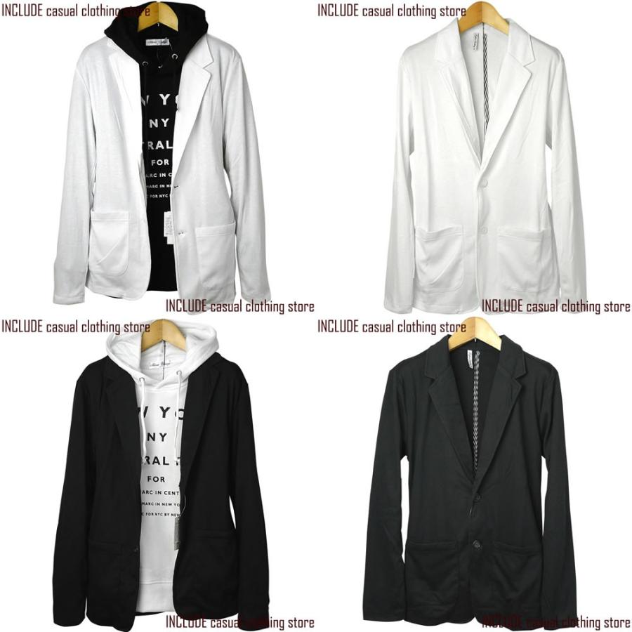 薄手 テーラード ジャケット カット素材 無地 春ジャケット カーディガン メンズ 白 黒 |  | 03