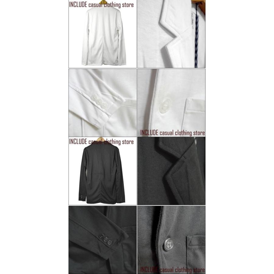薄手 テーラード ジャケット カット素材 無地 春ジャケット カーディガン メンズ 白 黒 |  | 04