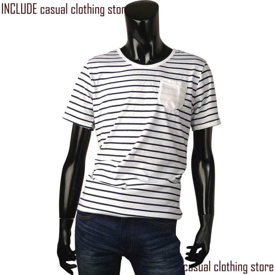 Ｔシャツ 半袖 ボーダー メンズ マリン ポケット カットソー |  | 01