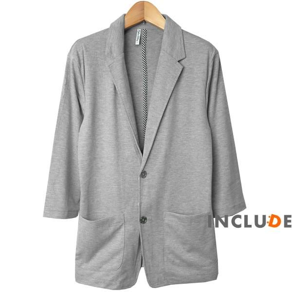 7分袖 半端袖 テーラードジャケット カットテーラー テーラード ジャケット 薄手 2ボタン ストレッチ メンズ |  | 02