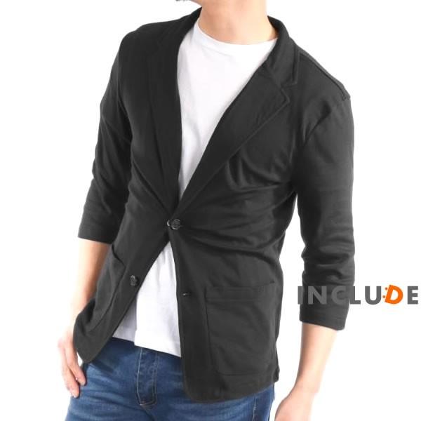 7分袖 半端袖 テーラードジャケット カットテーラー テーラード ジャケット 薄手 2ボタン ストレッチ メンズ |  | 06