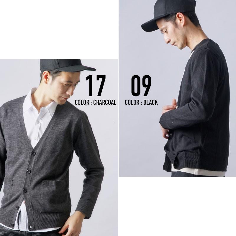 カシミヤタッチ カーディガン メンズ Vネック ボーダー セーター 長袖 無地 |  | 02