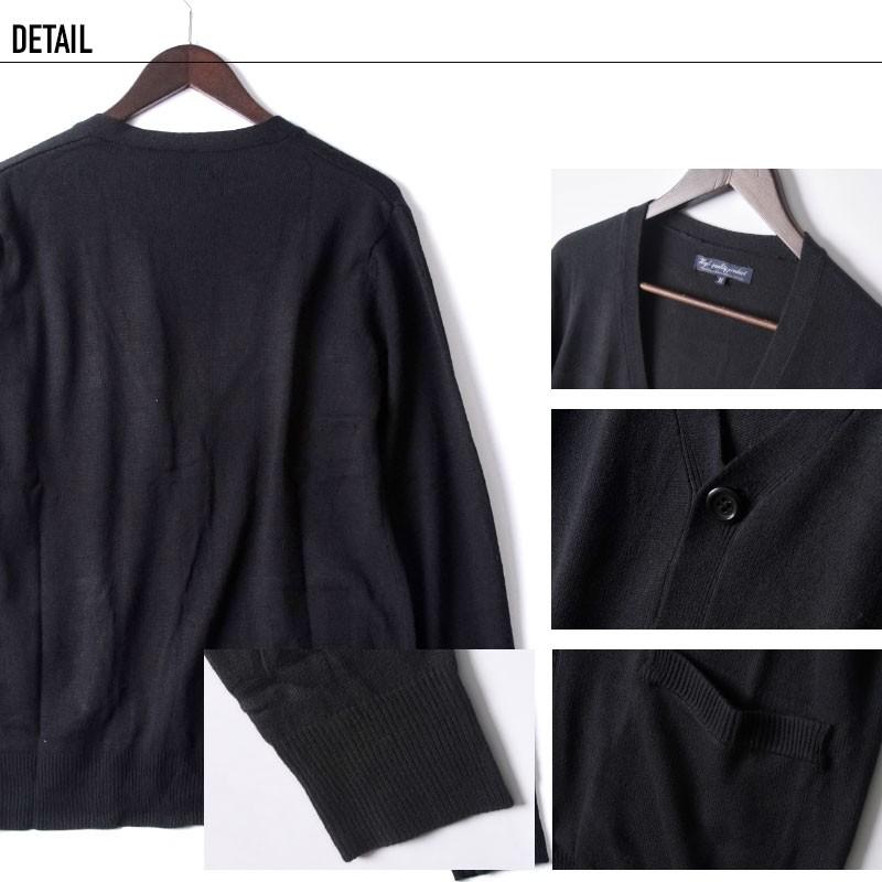 カシミヤタッチ カーディガン メンズ Vネック ボーダー セーター 長袖 無地 |  | 08