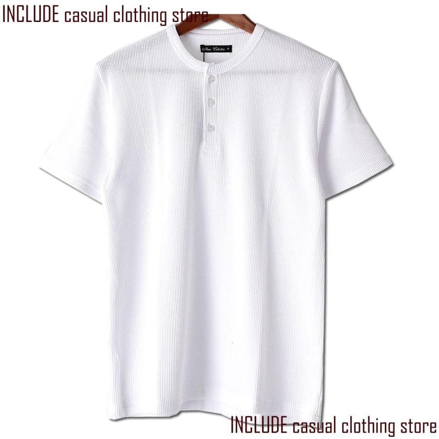 ワッフル ヘンリーネック サーマル 半袖 Tシャツ メンズ 春夏 |  | 01