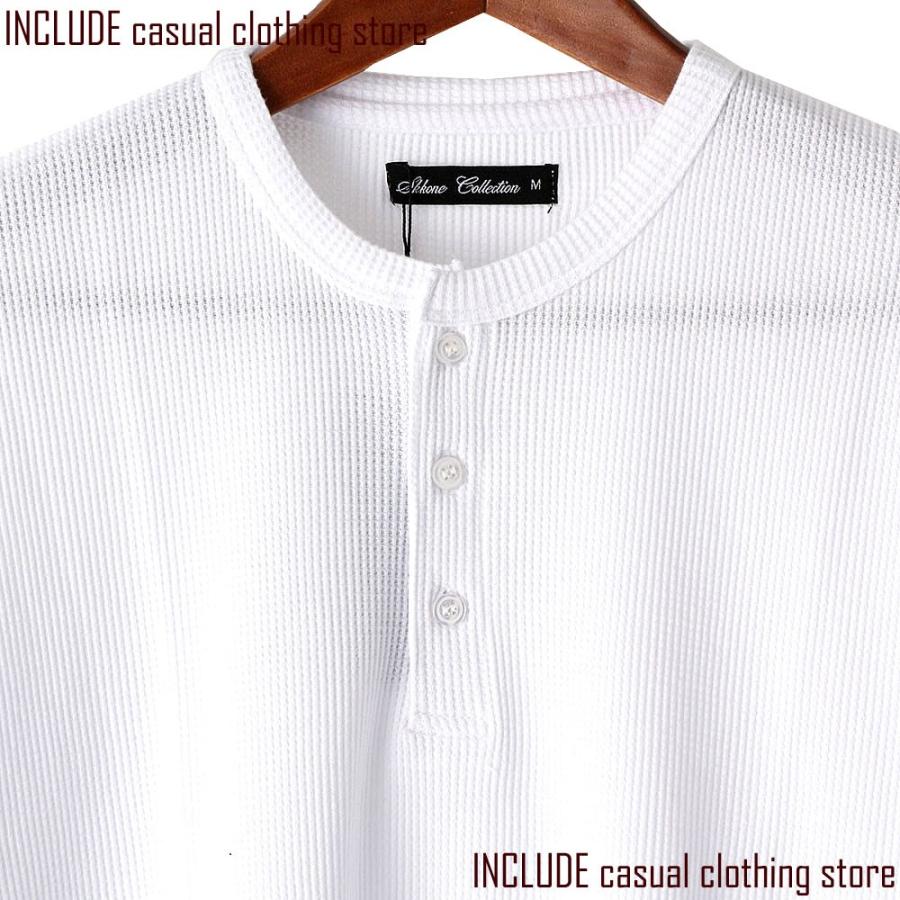 ワッフル ヘンリーネック サーマル 半袖 Tシャツ メンズ 春夏 |  | 05