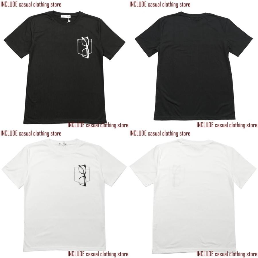 送料無料 半袖Tシャツ クルーネック Ｔシャツ サングラス ポケット プリント ストリート カレッジ |  | 03